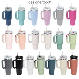 StanLeiness 20 Versão 40oz Canecas Canecas Tumblers Double Wall Aço inoxidável A vácuo Isolado Viagem Coffee Conce Caneca de grande capacidade Garrafa de água com alça e S qr01