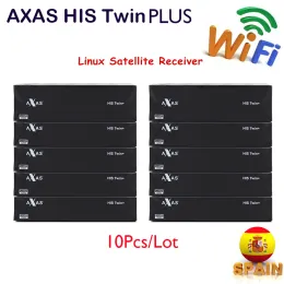 Box 10pcs/Lot Спутниковое телевизионное приемник Axas его Twin + DVBS2/S HD WiFi + Linux E2 Open Atv 6.3 Smart TV Decoder Заменить Zgemma Box