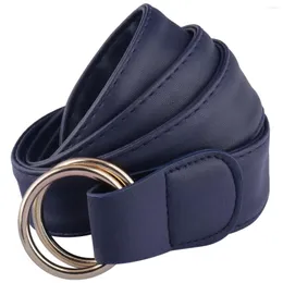 Cintos da cintura de couro PU para mulheres Cinch Seal Cummerband Vintage Celinha Casual Chic com fivelas de anel redondo duplo