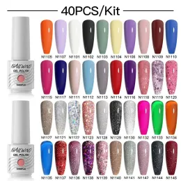 Trimmer Nailwind Gel Achanel Conjunto de pregos 40pcs All for Manicure Mergulhe da base do casaco semi -permanente de gel semi -gel