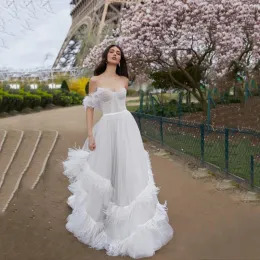 Abiti Eleganti Bellissimi abiti da sposa bianchi puri per il matrimonio da sogno Off spalla Abiti da sposa abiti da sposa con cerniera 2