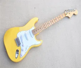 Stra Yellow Guitar Basswood Vücut Akçaağaç Fan Groove Klavye Bakır Başlık 22 FRETS8660735