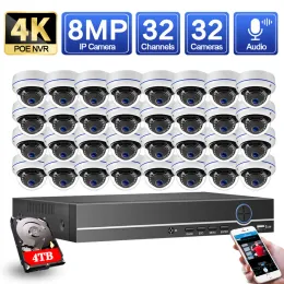 System 32 Channel 4K NVR Kit 8MP POE CCTV Camera Security System Kit 32CH XMEYE APP POE IP Camera Surveillance System Set H.265