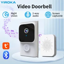 Doorbells NEW Tuya WiFi Wireless Doorbell Low Power Camera Bell With Twoway Audio Voice Change and Night Vision HD Video Door Bell