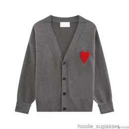 Sweater de designer de Paris da moda Amis de Coeur Macaron Love Jacquard Cardigan para homens e mulheres top b7mvx