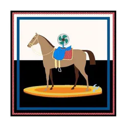 Designer scarf Scarves 90X90cm Versatile H Silk Scarf Women Large Shawl horse Print Stoles Square Bandanna H Luxury Brand Kerchief Female Foulard 2024 new 10a 10A