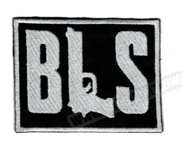 Prist bls pistola ricamo ferro su patch rock punk black etichetta della società di badge cappelli emblema emblema all'ingrosso spedizione gratuita6985578