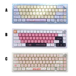 Teclados 133/127 Chaves/Definir PBT Keycaps XDA Caps de teclado mecânico Caps de personalização Pink Cute para 61/64/68/78/84/87/96/98/10/10/108
