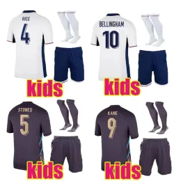 2024 2025 England Soccer Jerseys Saka Foden Bellingham Rashford England Kane Sterling Grealish National Team Football Kit 24 25 Red Shirts White Blue Men Kid Kit Top