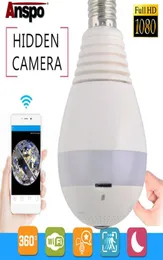 ANSPO 1080P 20MP WiFiパノラマLED電球カメラ360°ホームセキュリティカメラシステムワイヤレスIP CCTV 3D Fisheye Baby Monitor8906967