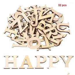 Oggetti decorativi Figurine 52pcs/set Alfabet Lettere di legno Decorazione per la casa parola per arti fai -da -te artigianato scrapbooking fatti fatti fatti a mano dhf5q