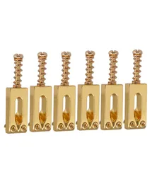 6 Pieces Guitar Tremolo Bridge String Roller Saddles for Electric Guitar Parts Gold1516991