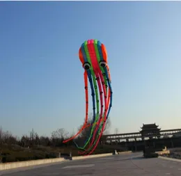 15m enkellinje Stunt Rainbow Color Parafoil bläckfisk Power Sport Kite 2039769