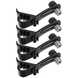 Accessories 4 Pcs Snare Drum Mic Microphone Clamp Clips Mics Stand Lifters ShockProof Alloy Plastic Instrument Drum Clips Parts Rim Clips