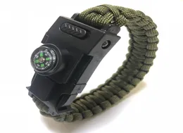 LED Multifunktion Armband 4mm Survival Paracord Armband Survive Outdoor Emergency 550 Paracords Camping Vandring RSCUE Hand Rope6053331