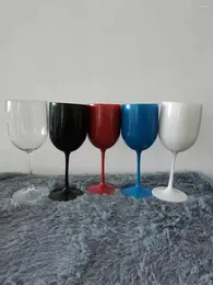 Bicchieri di vino ecologici per alimenti per alimenti PP PP Plastica in plastica Rossa tazza di imitazione acrilica in vetro a 6 pezzi Set Colore casuale