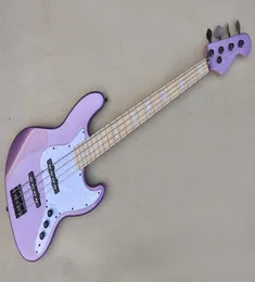 Factory Custom 4 e 5 Strings Bass Guitar Metal Metal Purple Maple Fingboard Oferece personalização7527844