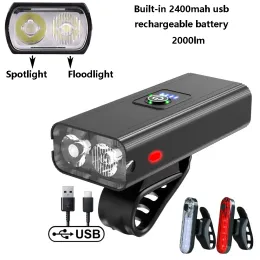 Nav T6 LED -cykellätt framsida USB laddningsbar MTB mountainbike strålkastare cykling ficklampan bakljus tillbehör