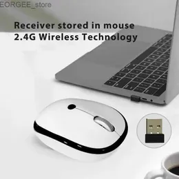 Mice USB 2.4g Wireless Raton inalambrico Mouse Wholesale Portable Laptop Office Business Mouse White for computer Y240407