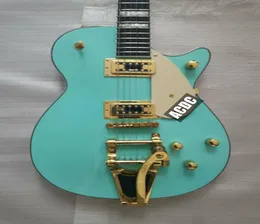 متجر مخصص ماستر Built 1955 Duo Jet Surf Green Sparkle Electric Guitar White Back Guident