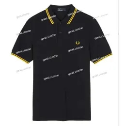 Polo Shirt New Designer Business T-shirt Fred Perry Fashion Luxury Summer Cotton Ear of Wheat Short Sleeve Crescent Embroidery Casual Essentialsweatshirts 348