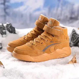 Basketball Shoes Winter Kids High Top Leather Sneakers Comfortable Non-slip Outdoor Casual Sport Tennis Boys