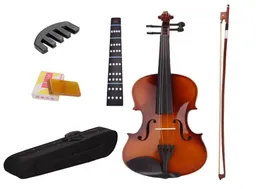 44 Full Size Natural Acoustic Violin Fiddle With Case Bow Rosin Mute Stickers5412211