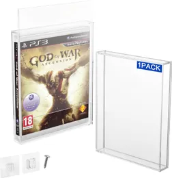 Claro de caixa de videogame acrílico Case de protetor de videogame para estojo de jogo PS3, PS4, PS5 e Xbox One, 3 mm de pó de armazenamento de parede de 3 mm