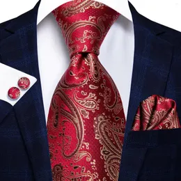 Bow Binds Hi-Tie Fashion Mens Paisley Elegant Krawatte Set Jacquard gewebt Krawatte Hanky Manschettenknöpfe für Hochzeitsgeschäftsfeier Geschenk Männer