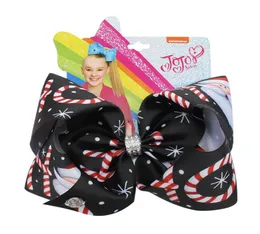 7 عيد الميلاد Jojo Siwa Big Ribbon Jojo أقواس لطيف Santa Claus Print Bows Bows Rhinestone Knot Clip Clip Fashion Hair Association 3683820793