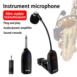 Микрофоны UHF беспроводной саксофонной системы микрофона на музыкальных инструментах беспроводной приемник для саксофоновой трубы