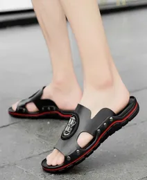 أزياء النعال الجديدة الصيف الصيف الأصلي للجلود الرجال أحذية خفيفة الوزن شاطئ الصندل عرضة men039s flip flops الحجم الكبير 3849 217223536