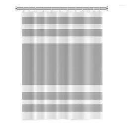 シャワーカーテンイナホームホワイトグレーのバスルームのためのカボチャの自由boho布ボヘミアンストライプ生地