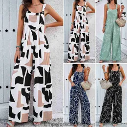 DIYUN Temu Womens 2024 Spring/Summer Elegant Printed Jumpsuit