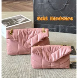 Высококачественные сумки Loulou Buffer Bags Designer Luxury Bags настоящие кожа 30 см 23 см золотой серебряный аппаратный аппаратный цепь мессенджера Крест Классик женский кошелек