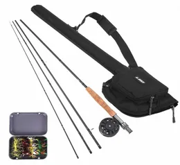 Lixada 9039 Angelrute und Reel -Kombination mit Tragetasche 20 Fliegen komplette Starter -Paket Angelset Pesca 2ie71923451