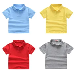 Pojkar Solid Polo Shirts Kids Short Sleeve Tops Toddler Boys Lapel Shirts Teens Casual kläder Kids Girls Cotton Tshirts 062101306161744