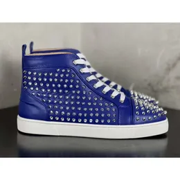 High Cut Casual and Fashionable Mens Shoes with Rivets Water Diamonds Decorative Womens Hot Starry Sky Couples Board