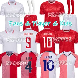 2024 Dinamarca Jerseys de futebol 24 25 EURO ERIKSEN Home Red Away Kjaer White Hojbjerg Christensen Skov Olsen Braithwaite Dolberg Futebol camisa de futebol