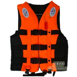 Vuxen Professional Life Vest Jacke Fishing Swim Anti Drowning Belt Whistle för PVC Uppblåsbar båt Play Water Sport A09031 240403