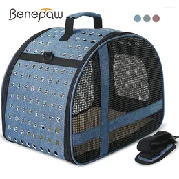 Cat Carriers Benepaw Durable Carrier Ventilated Mesh Windows Shoulder Strap Soft-Sided Carrying Bag For Small Dogs Kitten Travelling