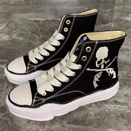 2024 Summer Release Maison Mihara Yasuhiro Mmy Dissoed Shoes for Men and Women High Top Canvas Casual Shoes Thick Sole Dad Shoes Retro mångsidiga brädskor