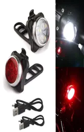 Fahrradleuchten Fahrradleuchte LED -LED -Kopffront mit USB -wiederaufladbarer Heckklammlampe Helligkeit Bissiklet Lamba Luz 0707876918