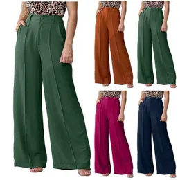 Women's Pants Wide Leg Dress For Women High Waisted Business Casual Solid Color Long Work Trousers With Pockets Ropa Para Mujer