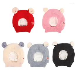 Dog Apparel Funny Knitting Hat For Small Dogs Cartoon Bear Ear Puppy Costume Lovely Tiny Headgear Winter Cap Teddydogs