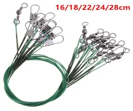 100pcslot 5 Sizes Mixed 16cm28cm Antibite Steel Wire Accessories Fishing Lines Stainless Snaps Swivels Pesca Tackle FS434080861