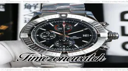 45 mm A13375101B1A1 Miyota Quarz Chronograph Herren Uhr Schwarzes roter Zifferblatt weiße Stabmarkierungen Edelstahl Armband Stoppwatch Watc8947997