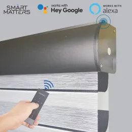 Futores SmartMatters Feito personalizado recarregável Shangrila Blinds Roller Zebra tons para janelas e portas wifi Alexa compatível