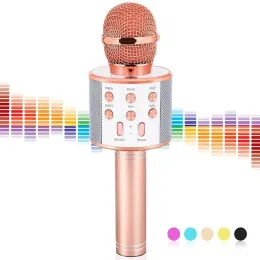 Microfones trådlös Bluetooth USB Microphone Professional Condenser Karaoke Mic Stand Radio Mikrofon Studio Recording Studio Child's Gift