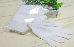 PULIZIONI DEL COPRIA NYLON bianco guanti esfolianti guanti da bagno dimensioni flessibili a cinque dita guanti da bagno forniture per bagno m10874656752